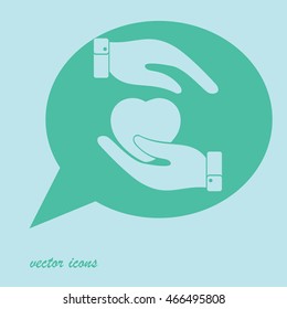 Heart in hand symbol