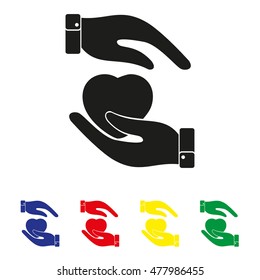 Heart in hand symbol