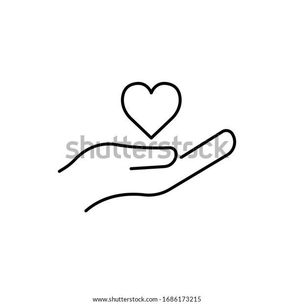 Heart Hand Symbol Design Template Vector Stock Vector (Royalty Free ...