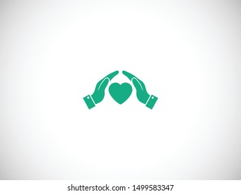 Heart in hand, a symbol of love. Vector illustration EPS10. Real estate concept