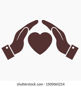 Heart in hand, a symbol of love. Vector illustration EPS10. Real estate concept