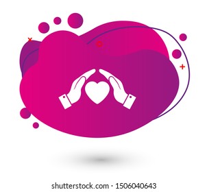 Heart in hand, a symbol of love. Vector illustration EPS10. Real estate concept