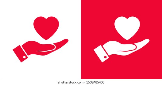 Heart in hand, a symbol of love. Vector illustration EPS10. Real estate concept