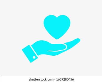 Heart in hand, a symbol of love. Vector illustration EPS10. Real estate concept