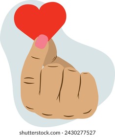 Heart in hand, vector color illustration