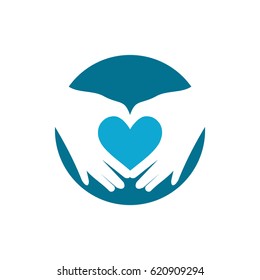 Heart from hand vector design