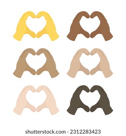 Heart hand vector emoji flat design hands