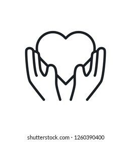 heart hand vector icon