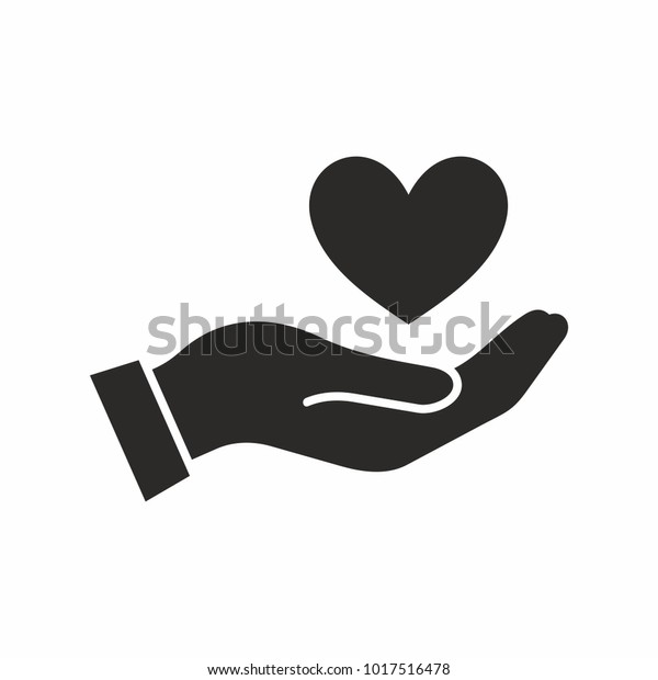 Heart Hand Vector Icon Stock Vector (Royalty Free) 1017516478 ...