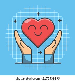 Heart with hand vector illustration of world organ donor day.