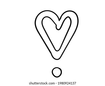 Herz-Handzieher-Doodle. Vektorelement. 