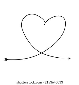 heart handdrawn frame doodle arrow love element