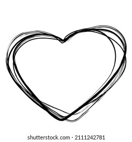 heart handdrawn frame doodle vector clip art