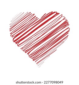 heart Hand-drawn scribble line art on white background vector illustration design