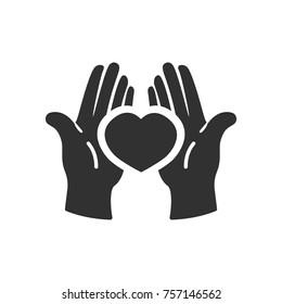 Heart Hands Vector Linear Illustration Preservation Stock Vector ...