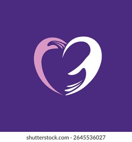 heart hands abstract logo modern style
