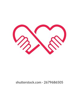 heart hands abstract logo modern style