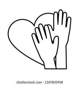 heart with hands up fight