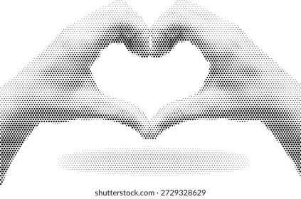 Coração mãos gesto vetor ilustração para amor romance e amizade conceitos de design
