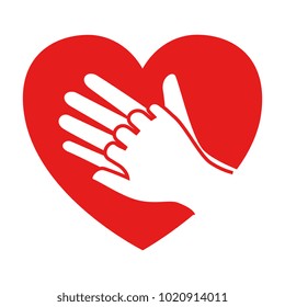 heart with hands icon