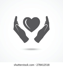 Heart Hands Icon Stock Vector (Royalty Free) 278412518 | Shutterstock
