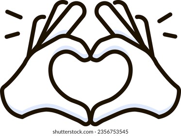 Heart hands icon emoji sticker