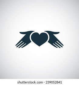 heart hands icon on white background 
