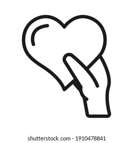 heart in the hands icon vector illustration isolated on white