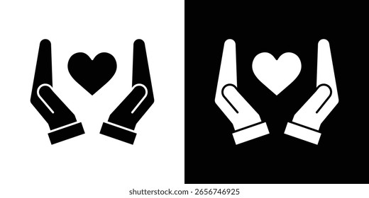 Heart and hands icon Vector scalable graphics