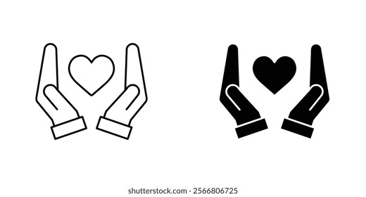 Heart and hands icons pack for apps and web UI designs