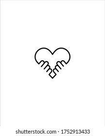 heart in hands icon,vector best line icon.