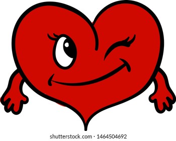 Corazón con manos, ilustración, vector sobre fondo blanco.