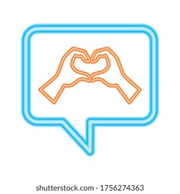 heart hands inside bubble design of love passion and romantic theme Vector illustration