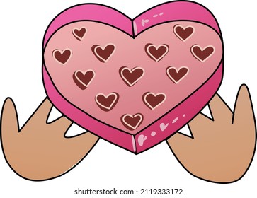 heart in hands, and inside still hearts