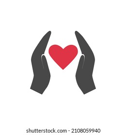 heart in hands, love, care vector illustration
