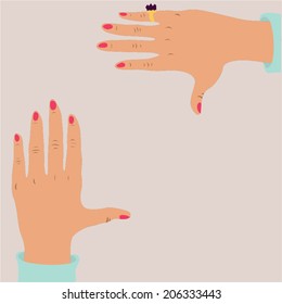 Heart Hands Photo Frame / Creative photo hands frame in vector