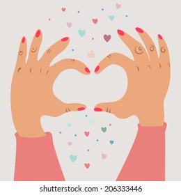 Heart Hands Photo Frame / Creative photo hands frame in vector