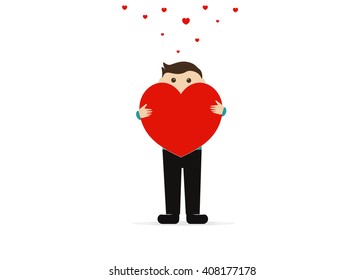 Heart in hands. Romantic icon.