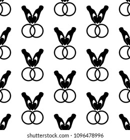 Heart in hands seamless pattern on the white background. Vector illustration