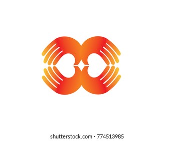 Heart in hands sign icon, vector illustration. Flat design style