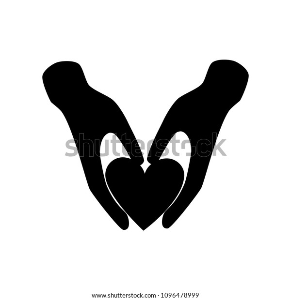 Heart Hands Silhouette On White Background Stock Vector (Royalty Free ...