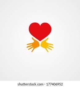 heart with hands symbol