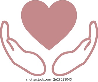Heart and Hands Symbol care 