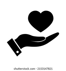 Heart Hands Symbol Flat Style Care Stock Vector (Royalty Free ...