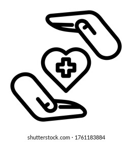 Vector de icono de símbolo de corazón y manos