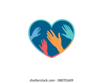 heart and hands, vector