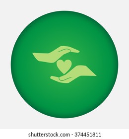 Heart in the hands vector icon