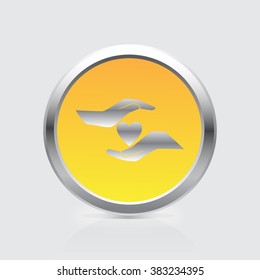 Heart in the hands vector icon