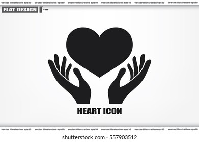 Heart in the hands vector icon. 