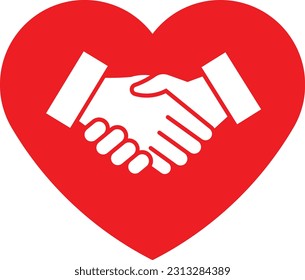 heart handshake contract deal agreement Flat